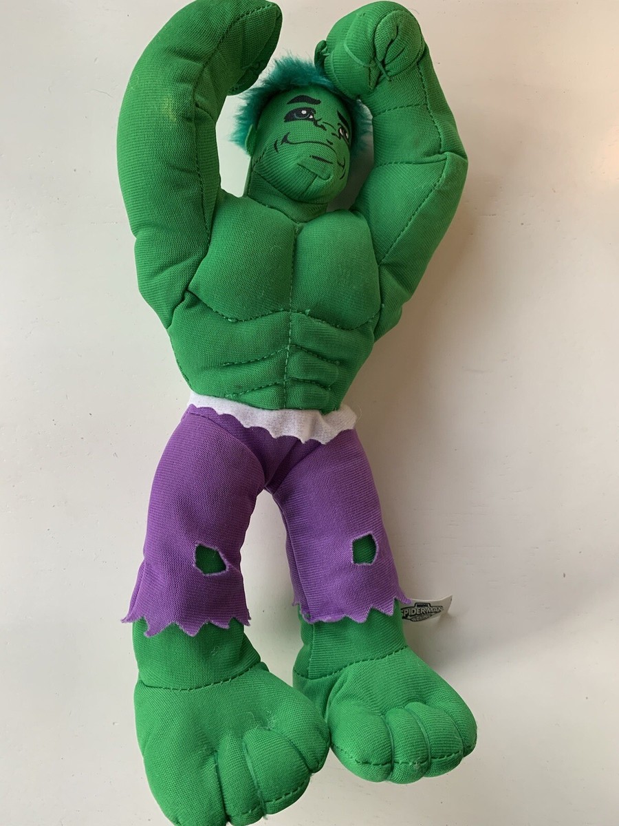 2008 Incredible Hulk Plush Toy Factory Marvel Fuzzy Hair Pants EUC 12”  Stuffed