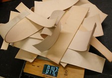 A Bit Less than 1 Pound Bundle Assorted Vegetable Tanned Cowhide Leather Scraps
