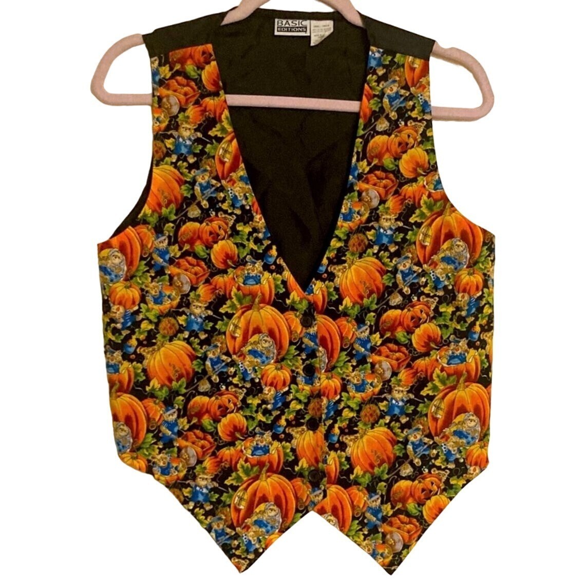 Basic Editions Pumpkin Patch Halloween Vest S 100… - image 1