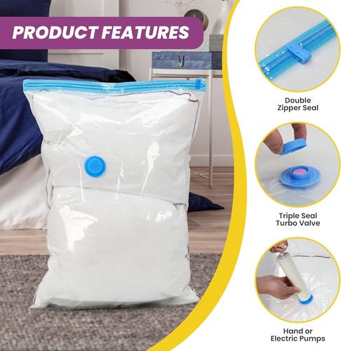 5/10 Vacuum Storage Bags Travel Space Saver Garment Seal Clothes Compression Bag - Picture 8 of 24