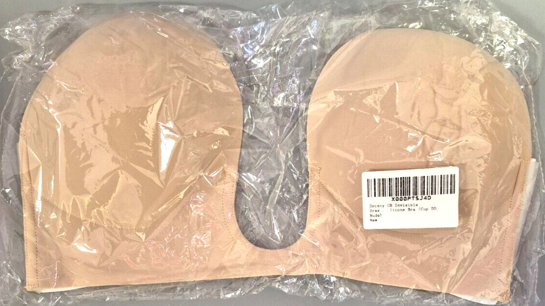 DECENY CB Invisible Silicone Bra DD Cup Nude Reusable New in Pack image 2
