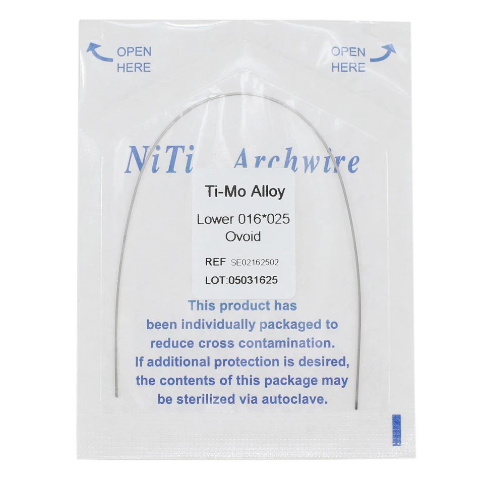 Fio de arco de liga ortodôntica dental Ti-Mo retangular ovoide superior inferior 1622 1725 - Imagem 4 de 4