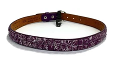 Purple Leather Belt With Buckle KIDS Size Large (30-34) Purple Square Studs KIDS