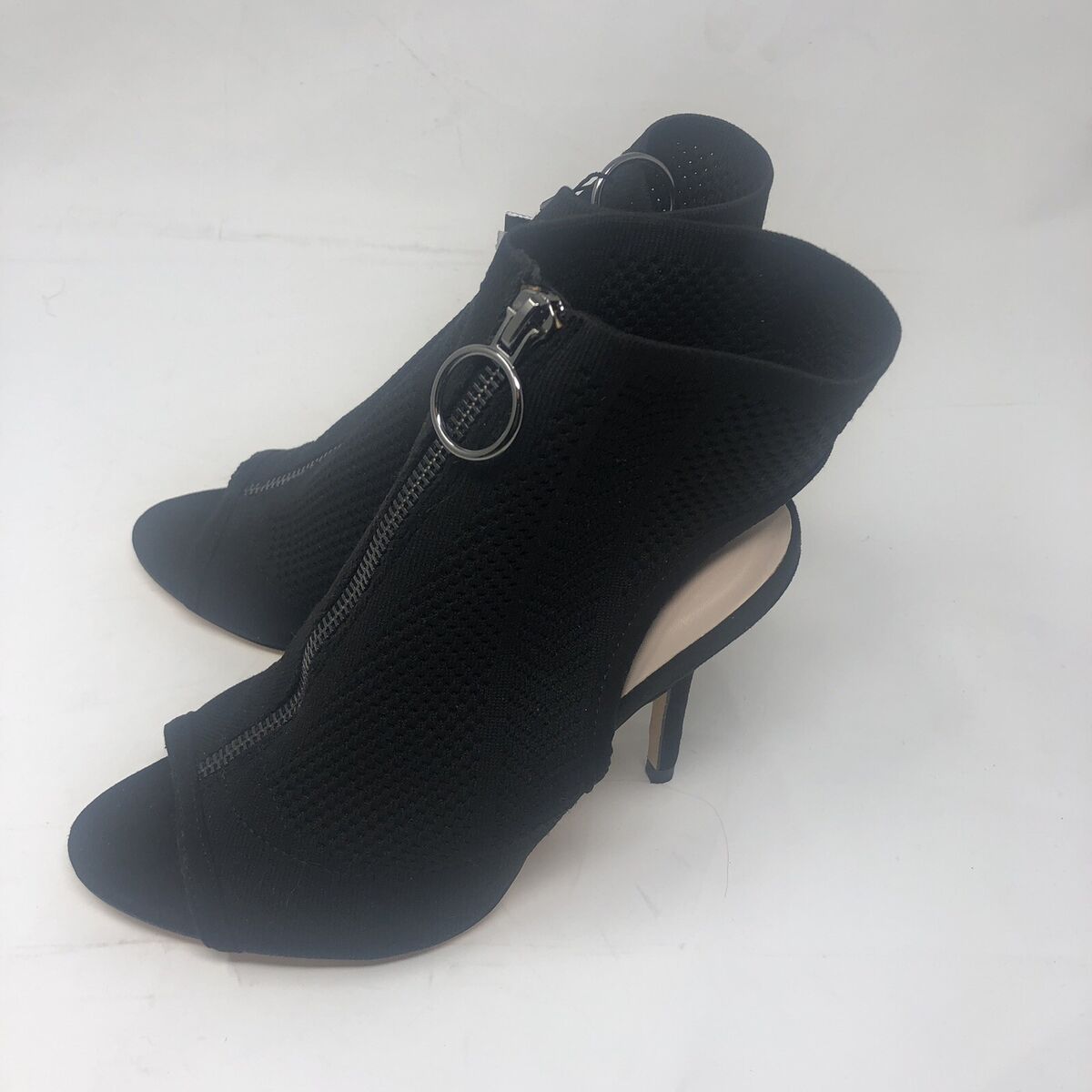 ZARA BLACK FABRIC HIGH-HEEL SANDALS WITH ZIP sz 6 US 36 REF ZARA BLACK FABRIC HIGH-HEEL SANDALS WITH ZIP sz 6 US 36 REF