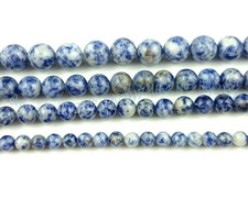 Wholesale Natural Blue Spot Jasper Gemstone Round Loose Beads 15'' 6/8/10/12mm