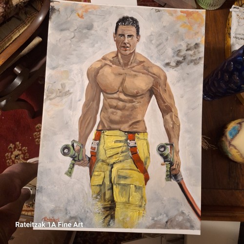 Gay Art 1A FineArt Rateitzak original artwork athletic man Männlicher Akt 11 - Bild 6 von 7