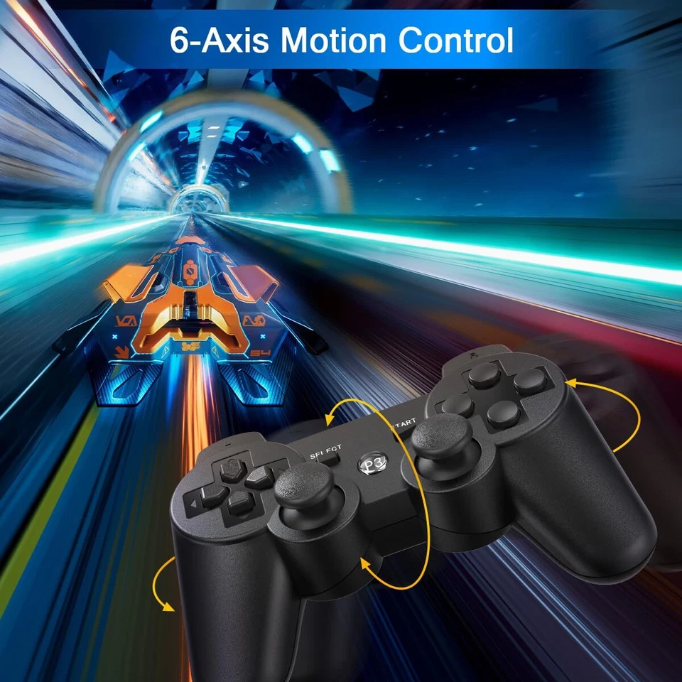 Wireless Bluetooth Video Game Controller Pad Black For PC PS3 PlayStation 3 - Image 3 of 4