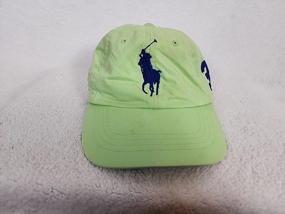 De colección Ralph Lauren Sombrero Hombres Verde Correa Trasera Polo Grande Azul Pony Core Cap #3 Foto 2 de 4