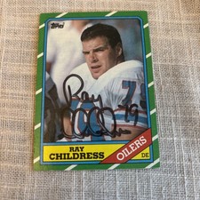 Ray Childress Houston Oilers Signed 1986 Topps #357 Autographed Football Card