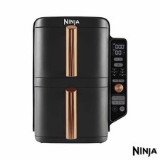 Image of Ninja Double Stack XL 9.5L Air Fryer SL400UKCP In Black/Copper - Brand New