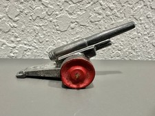 Barclay Manoil Lead Army Cannon, Wood Wheels - Dime Store Grey Metal