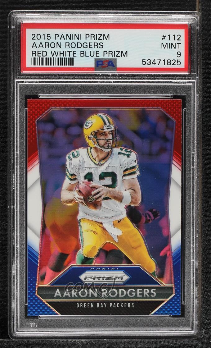 2015 Panini PANINI PRIZM Red White Blue Prizm #112 Aaron Rodgers front