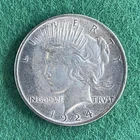 Liberty Peace Silver Dollar 1924 P,  Philadelphia Mint.  90% silver. See Photos