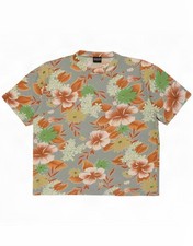 Vintage Mens Graphic T-Shirt Top Large Multicoloured Floral Cotton GU33