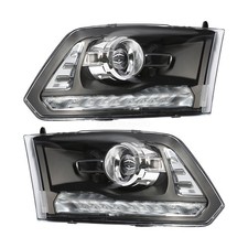For 2013-2018 Dodge Ram 150025003500 Black Projector Headlights W Led Drl