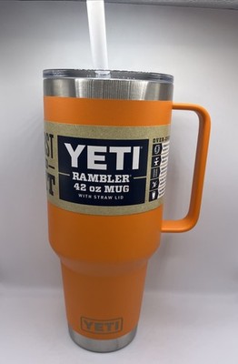 YETI RAMBLER 42 Oz MUG With Straw Lid Color Orange. NEW