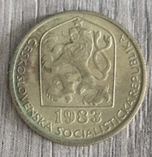 Czechoslovakia 20 Haleru Coin 1983 Nickel Brass Circulated Collectable Czech