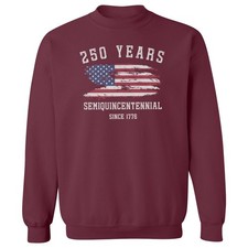 Vintage Usa Flag Design  250 Years Freedom Patriotic Unisex Crewneck Sweatshirt