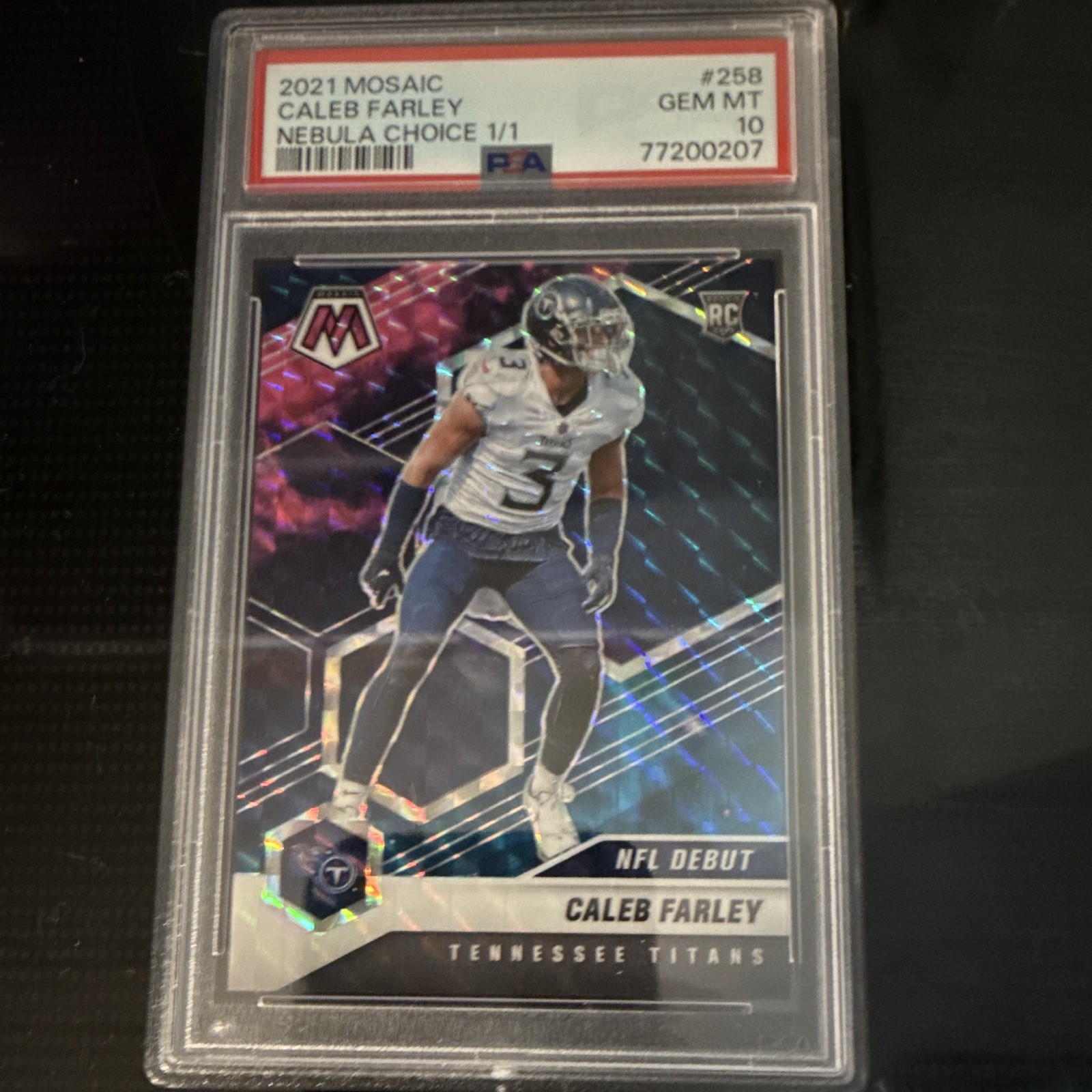 Caleb Farley Panini Mosaic #258 Nebula Choice 1/1