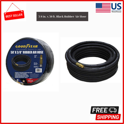 Goodyear 3/8 x 50 Ft Rubber Air Hose Heavy Duty Air Compressor Hose