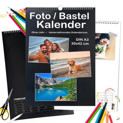 AMLI A3 Bastelkalender DIY Fotokalender immerwährender Kalender Wandplaner Geschenk