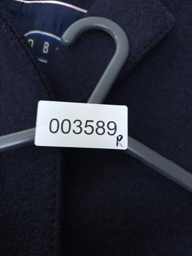 Abrigo Ted Baker Chelsyy Talla 2 UK 10 Azul Marino Lana Largo Invierno Chaqueta con Cinturón - Imagen 12 de 12