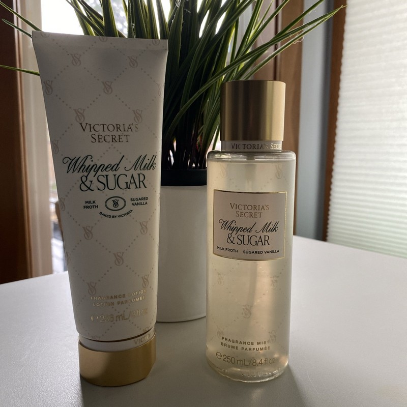 Victoria’s Secret WHIPPED MILK & SUGAR Fragrance Mist & Body Lotion Set Rare NEW