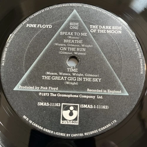 Pink Floyd Dark Side of The Moon  Vinyl 1973 Harvest SMAS-11163 VG