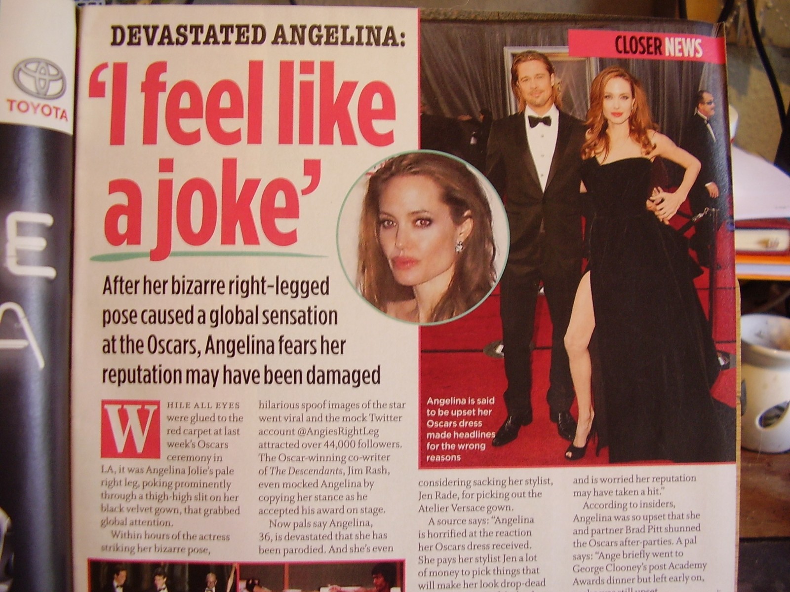 CLOSER TV MAG MARCH 2012 # 484 ANGELINA JOLIE KYM MARSH JORDAN BRADLEY COOPER thumbnail 4
