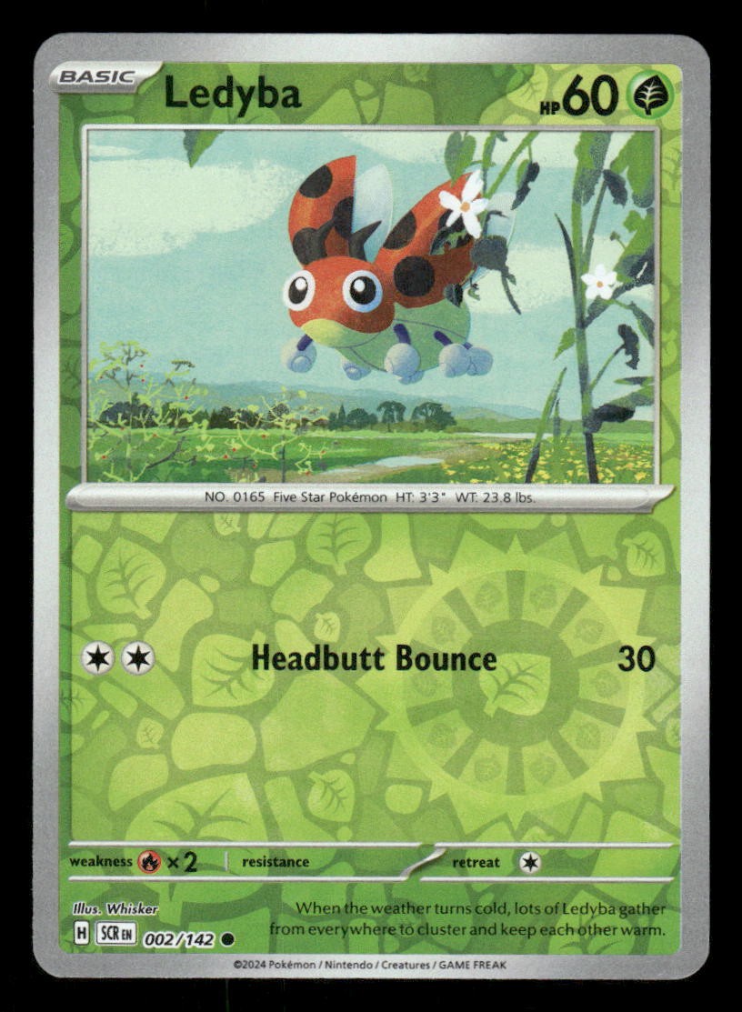 Ledyba 2/142 C Stellar Crown Reverse Holo NM/M Pokemon