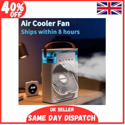 3-in-1 Tragbarer Luftkühler Ventilator LED Nachtlicht Luftbefeuchter Mini AC USB Home Office