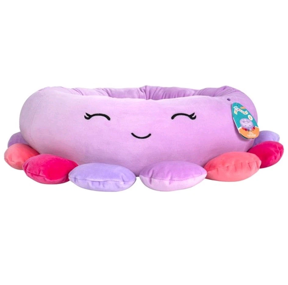 Squishmallows 30-Inch Beula The Octopus Pet Dog Bed - Large-Size | Ultra Soft