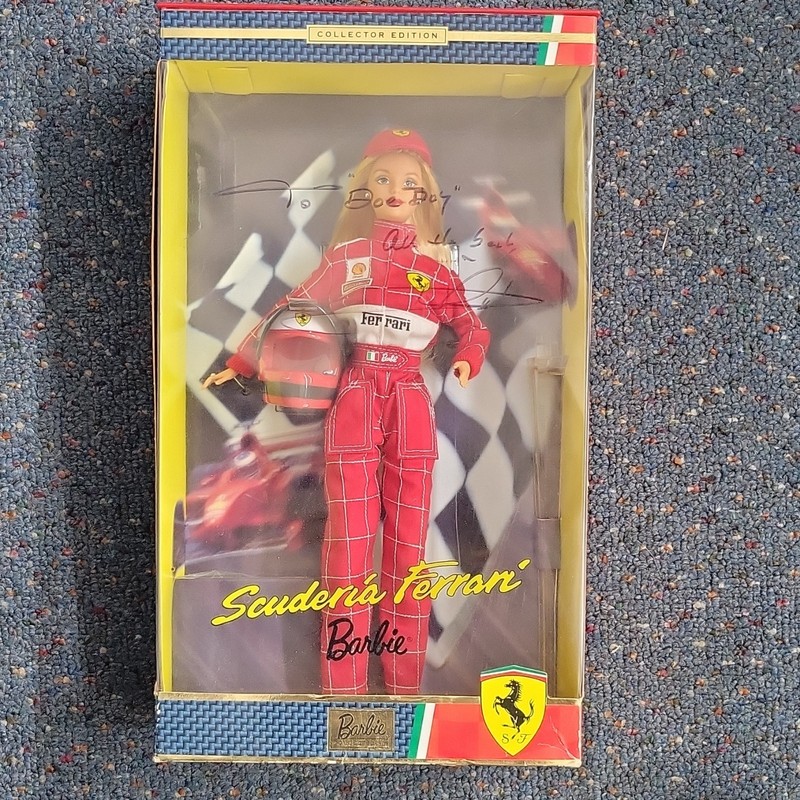Mattel Barbie Collectibles Scuderia Ferrari Collector Edition Doll Signed Helmet