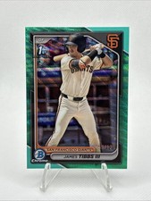 2024 Bowman Draft - Chrome James Tibbs III #BDC-40 Aqua Wave Refractor /125 (RC)