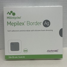 "Mepilex Border AG 395390 apósito de silicona autoadhesivo 4""x4"" caja de 5 exp 2028"