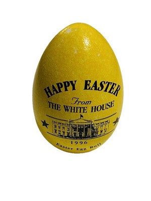 1996 White House Easter Egg Roll Commemorative Wooden Egg President Bill Clinton