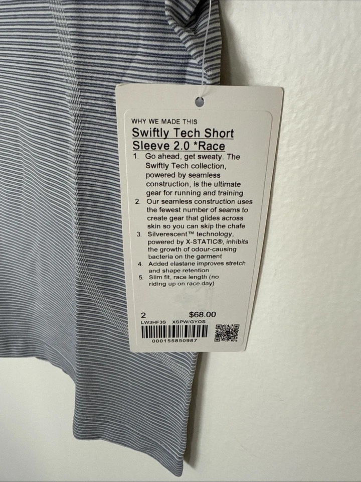 Lululemon Women's Swiftly Tech Short-Sleeve Shirt 2.0 Race Length XSPW/GYOS - Image 3 of 4
