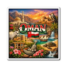 Oman Magnet | Souvenir Fridge Magnet, Omani Flag & Landmarks