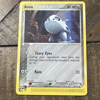 Pokemon TCG Aron 49/109 Ruby and Sapphire Common LP E Reader