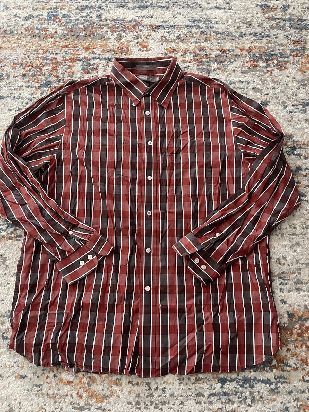 Daniel Cremieux Men's Long Sleeve Dress Shirt Multicolor Plaid, Button-Down, XL