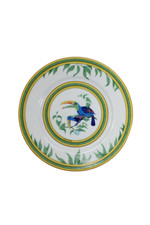 Hermes Toucan Floral Printed Porcelain Single Small Plate White 6" x 6"