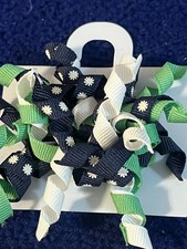 Vintage Gymboree Curly Hair Bow Clips 2010 Flower Showers -NEW-