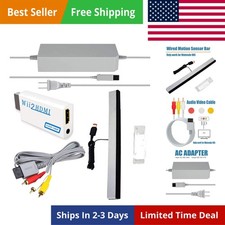4 in 1 Wii Replacement Cables Set - AC Power Adapter, Wii to HDMI Converter, ...