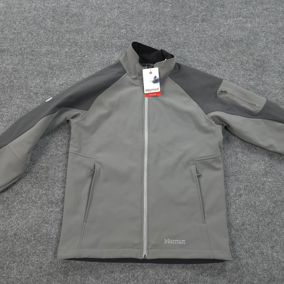 Marmot Jacket Mens Medium Grey Gravity Performance Hiking Camp Outdoors NEW - Image 3 of 4