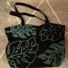 Hawaiian Mesh Beach Tote Shopping Bag Handbag KC Hawaii Black Teal Zips