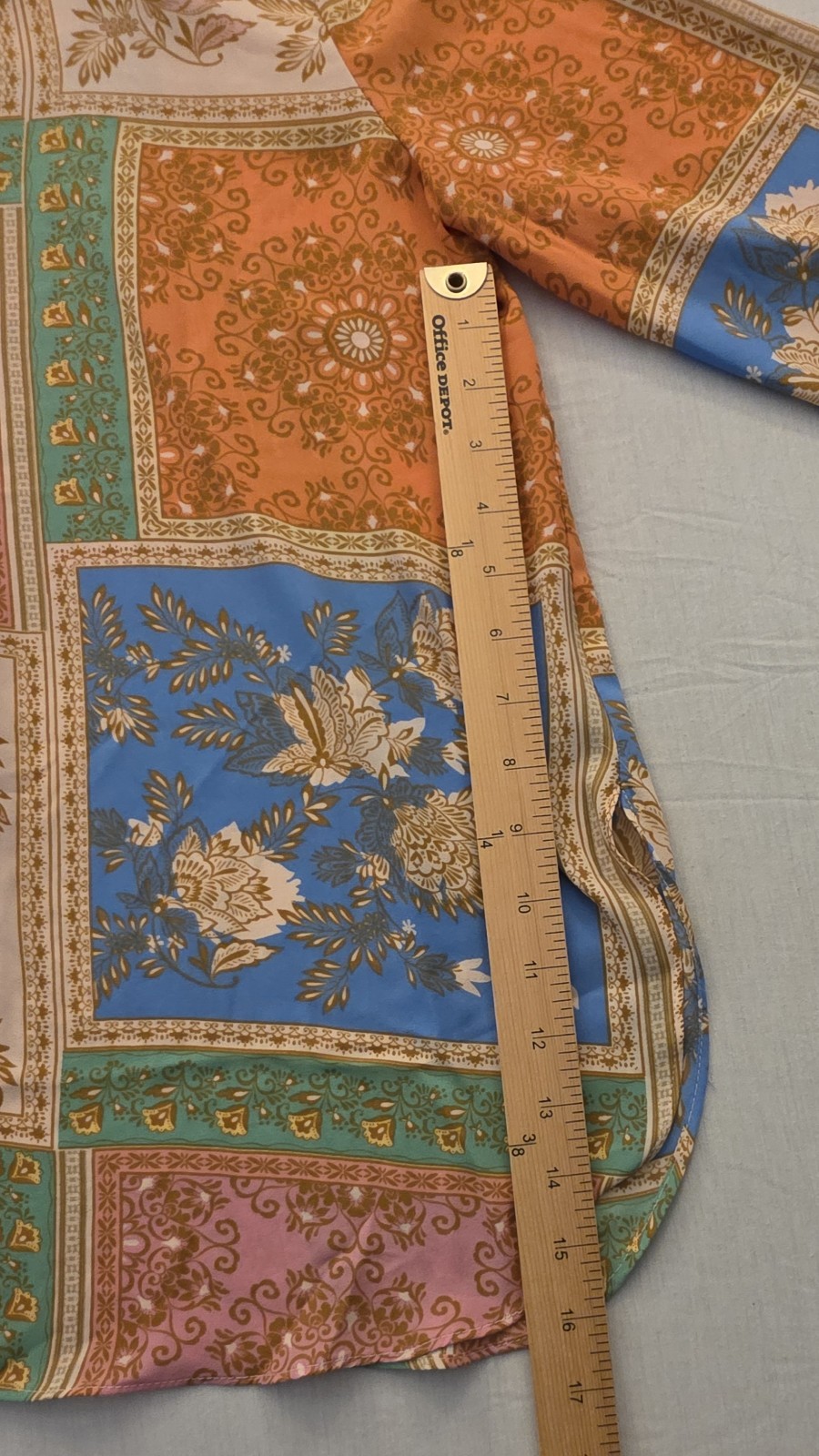 Rose + Olive Patchwork Blouse - Size Medium - Flo… - image 5