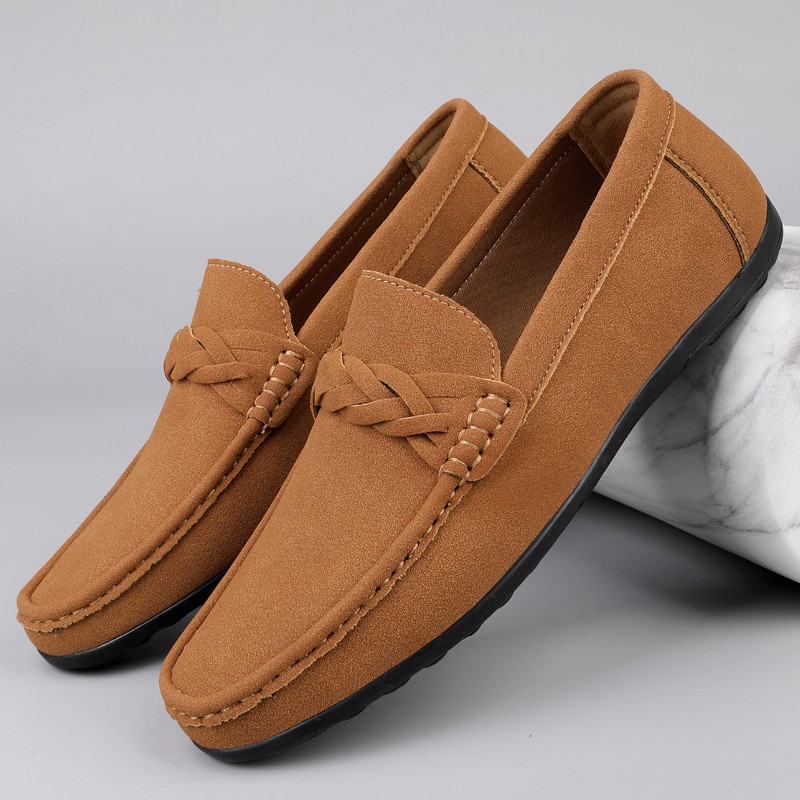 Loafers Mens Premium Genuine Leather Shoes Fashion Slip On Driving Shoes Casual-image