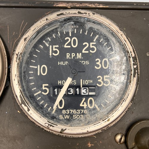 Vintage Military Cluster Gauge Instrument Dashboard Panel Jeep STEAMPUNK 7.5X15" - Foto 7 di 19