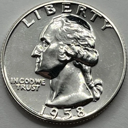 1958 Proof Washington Silver Quarter in a SAFLIP®
