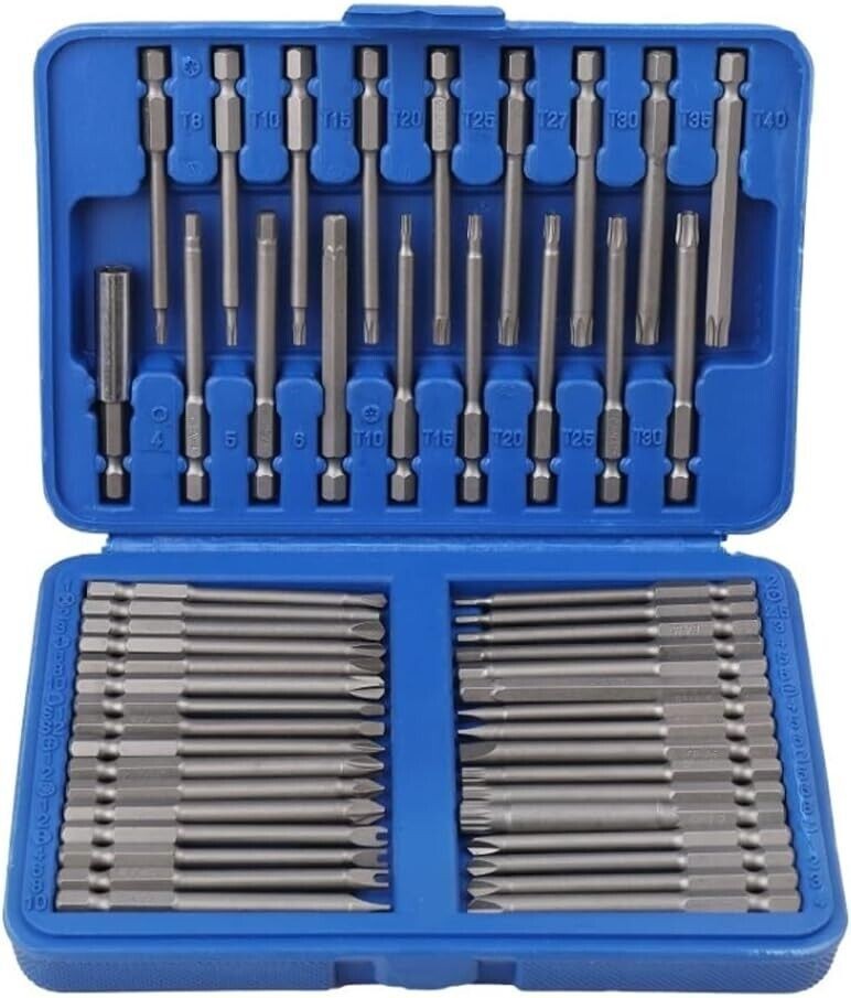 Set 50 punte extra lunghe torx stella esagonale e forma U per trapano avvitatore foto 4